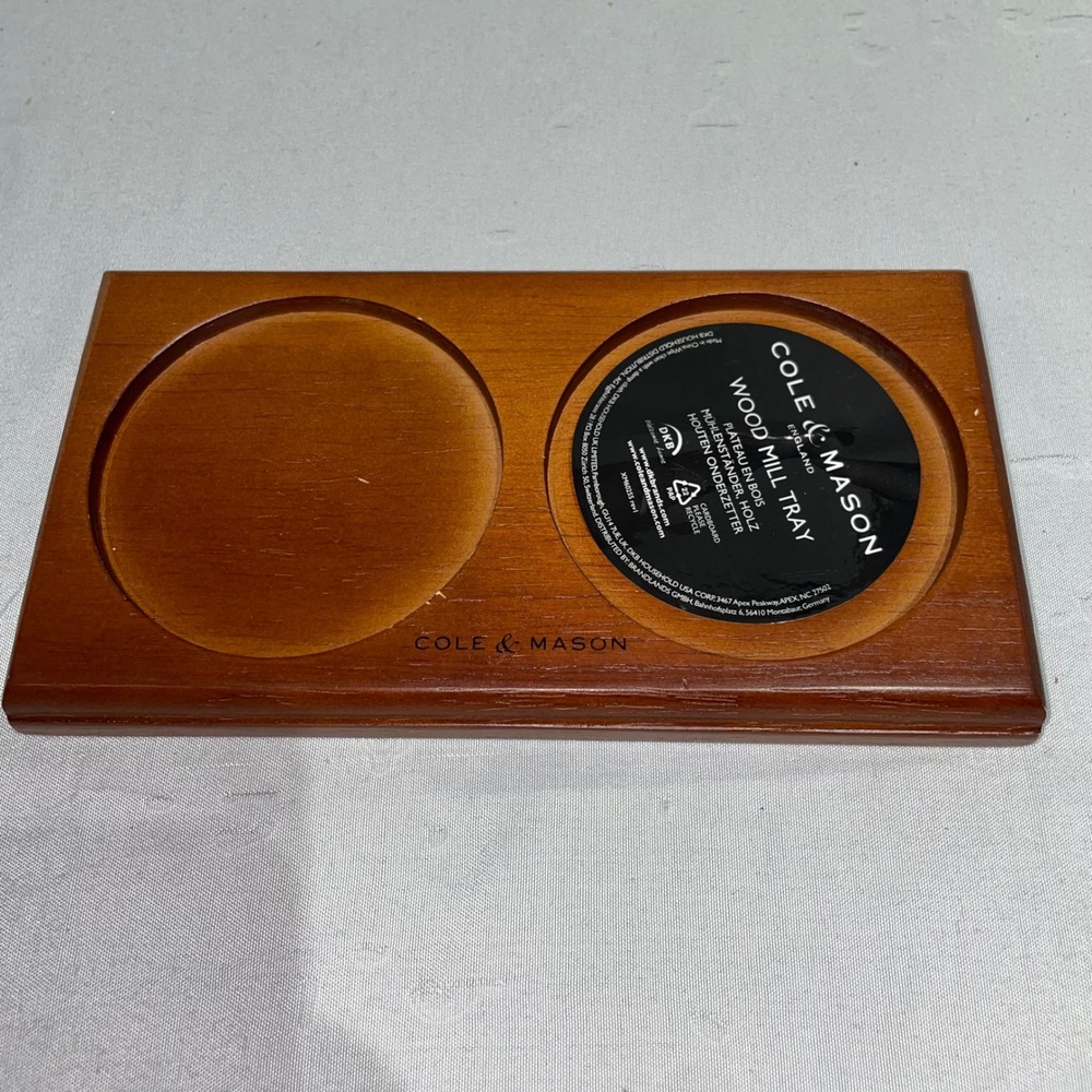 Cole & Mason Wood Mill Tray Acacia Salt Pepper Grinder Base H306129 Brown
